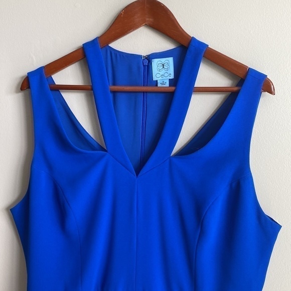 CeCe Blue Cocktail Dress w/Pockets - Picture 3 of 5